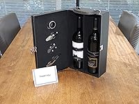 Vista 7 de Lifestyle Top Handle Travel Two Bottle Wine Carrier Case con 4 piezas Juego de accesorios de vino (negro)