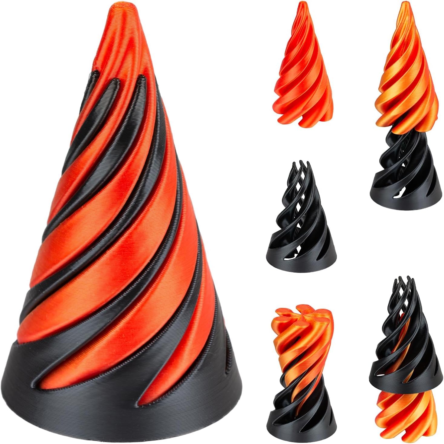 Impossible Pyramid Passthrough Sculpture 3D Printed Spiral Cone Toy Spiral Cone Fidget Toy Pass Through Pyramid Fidget Toy Stress Relief Desk Toy Pyramid Model Relax Anxiety Toy for Children (Style A)