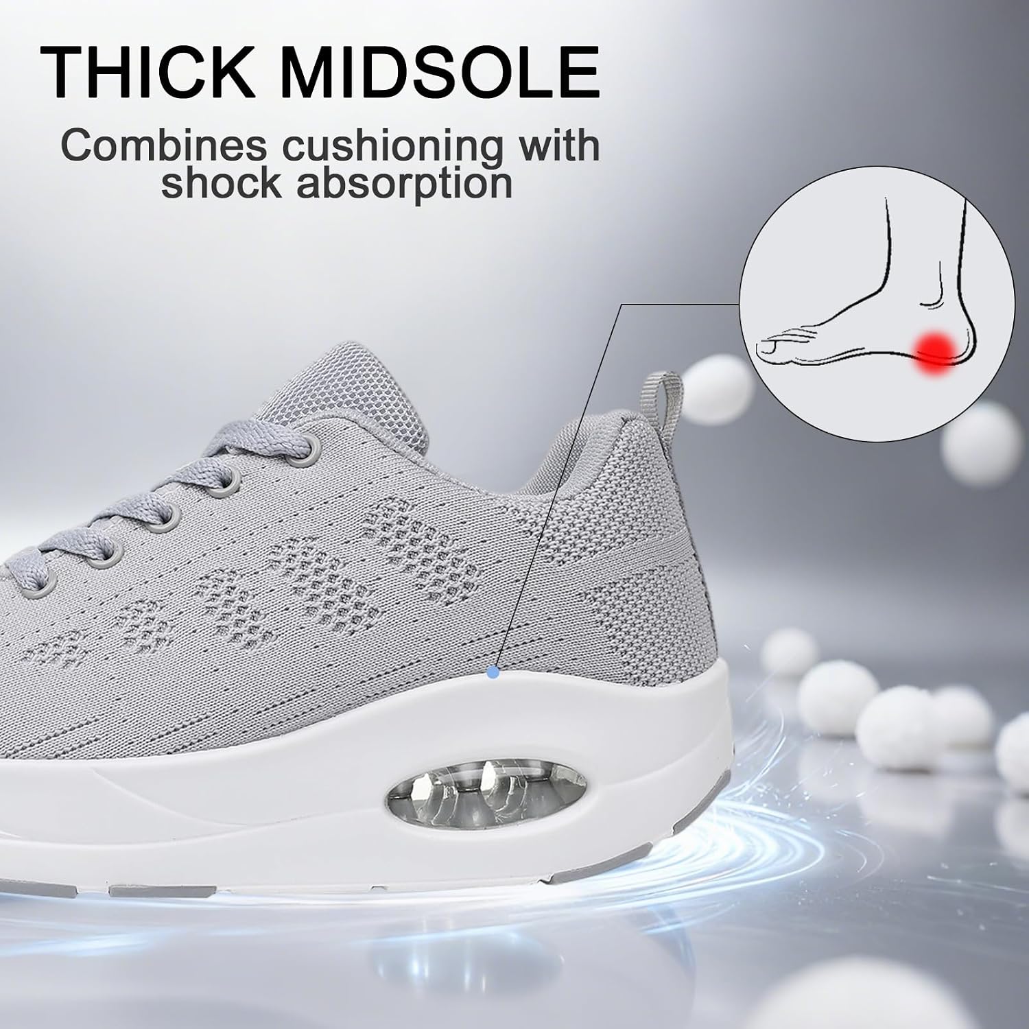 Git-up Women's Diabetic Walking Shoes Wide Toe Box Nursing Shoes