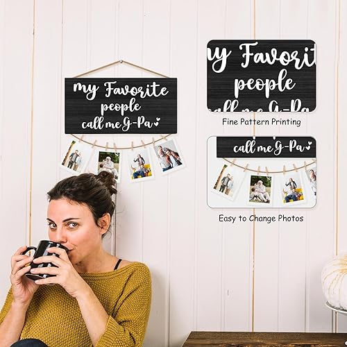 Miniatura 5 de CGBHW Regalo Mejor G-pa Negro Marco de Fotos Portafotos para Pared, Regalos de Cumpleaños para Papá Abuelo, Regalo de Gracias Abuelo Pops de Nietos