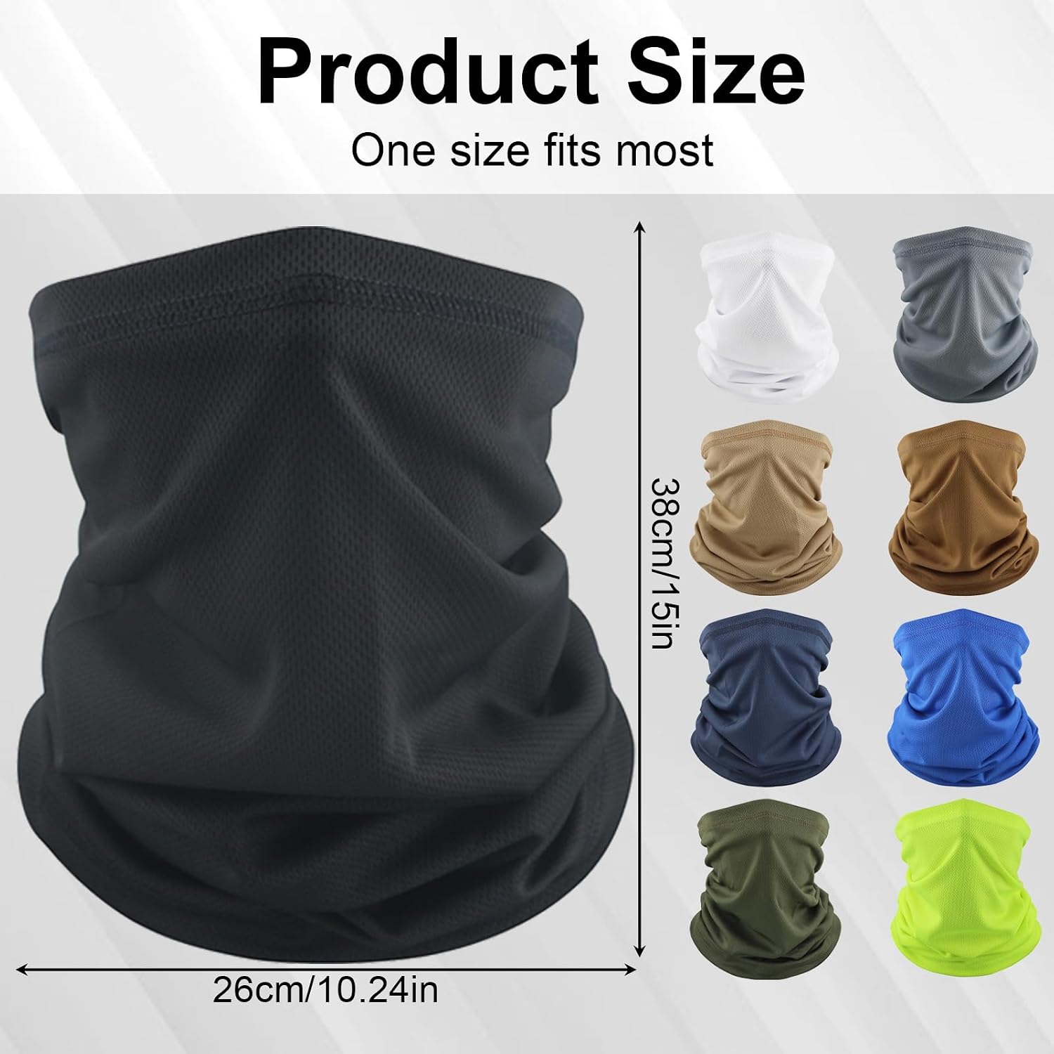 9 Pack Neck Gaiter Cooling Face Mask for Men Women, Windproof Breathable UV Sun Protection Scarf for Fishing Hiking Cycling