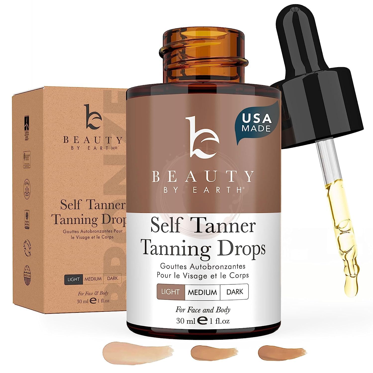 (30ml) - Self Tanning Drops - Self Tanner Drops for Face Tanner, Sunless Tanner Body Self Tan, Face Self Tanner Drops, Face Tanning Drops to Make Self Tanner Face Self Tanning Lotion, Tan Drops for...