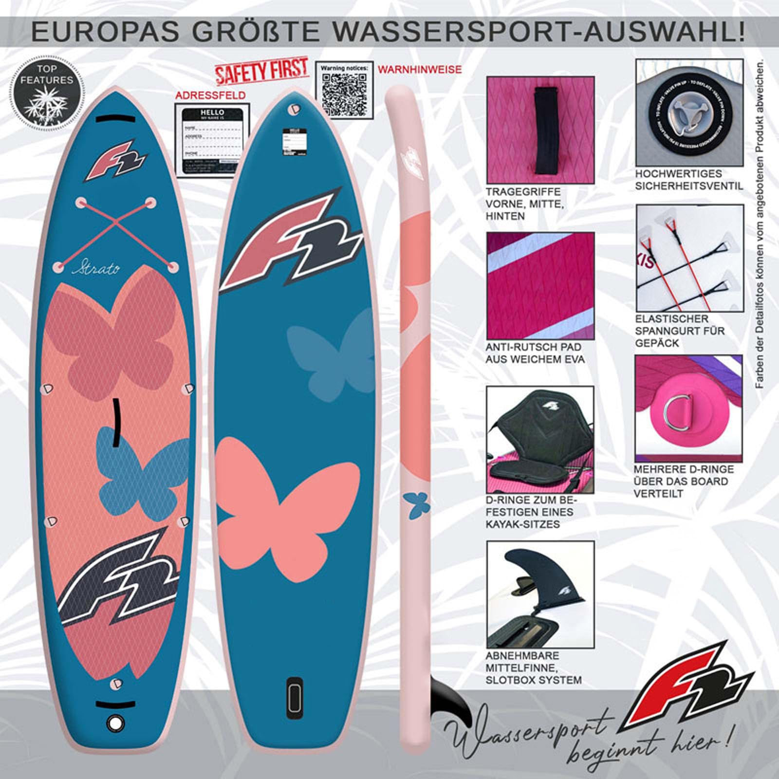 F2 Damen SUP Stand Up Paddle Board Strato Ltd. Edition Größe wählbar Apricot