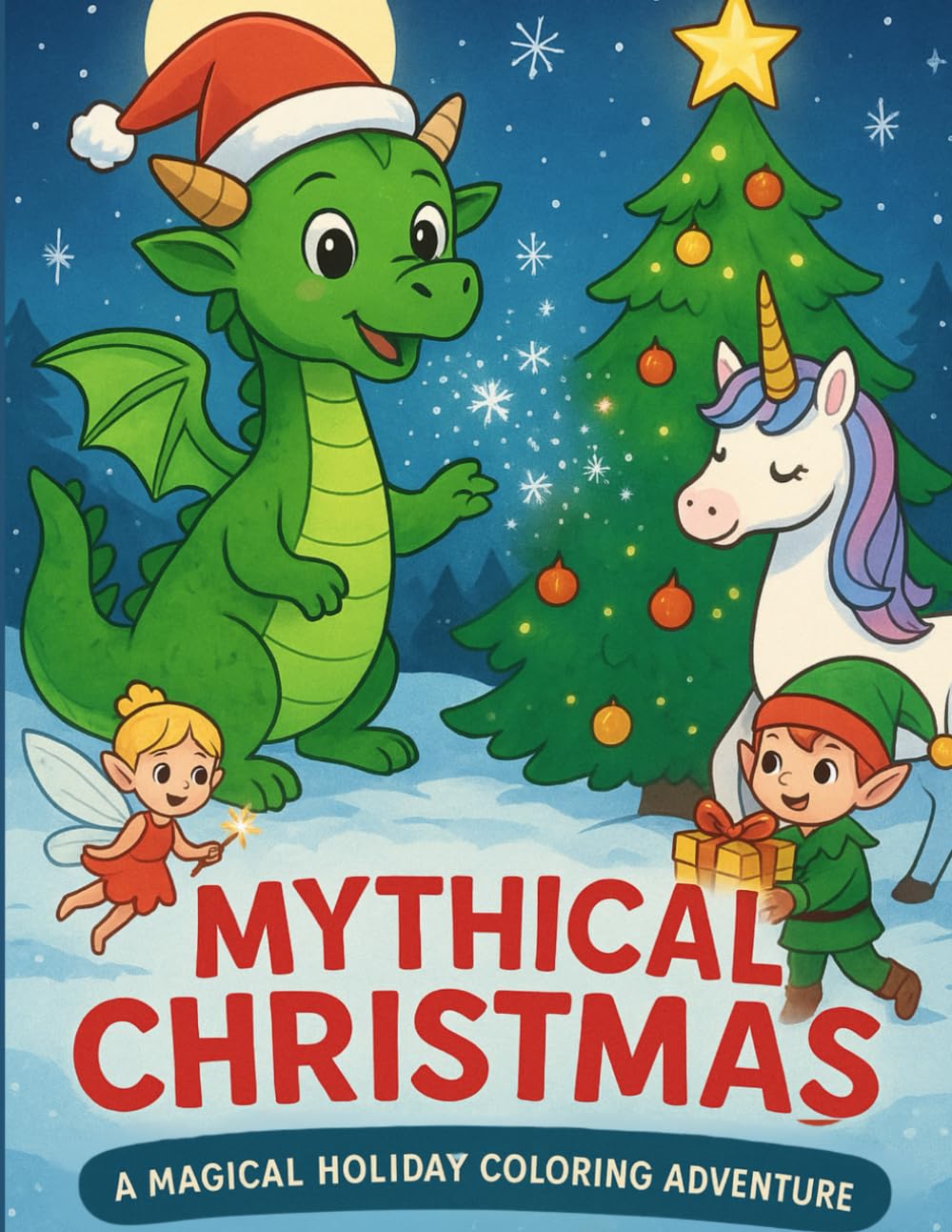 Mythical Christmas Coloring Book: A Magical Holiday Coloring Adventure