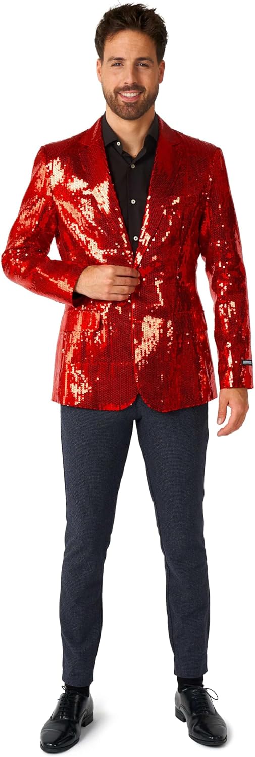 Suitmeister Mens Sequins Red - Image 3