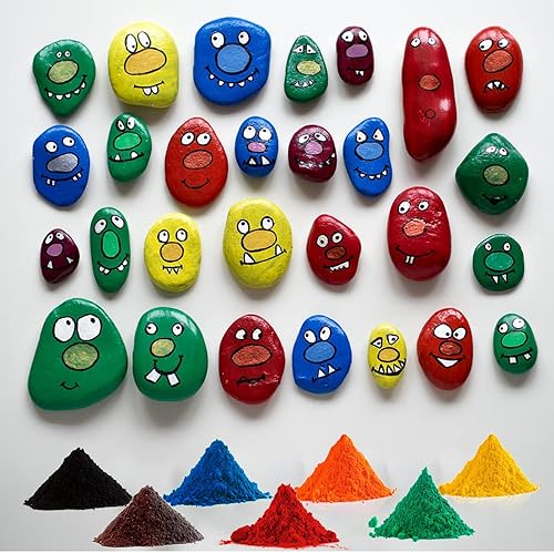 Miniatura 7 de T-MILES Polvo de óxido de hierro, paquete de 7 unidades, negro, amarillo, rojo, azul, verde, naranja, marrón óxido de hierro, 1.76 onzas cada uno