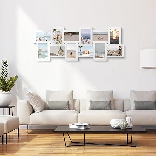 Miniatura 2 de J.M.Deco Marco de fotos de 12 aperturas para decoración de pared, marcos de fotos de 4 x 6 pulgadas, collages para decoración del hogargalería,