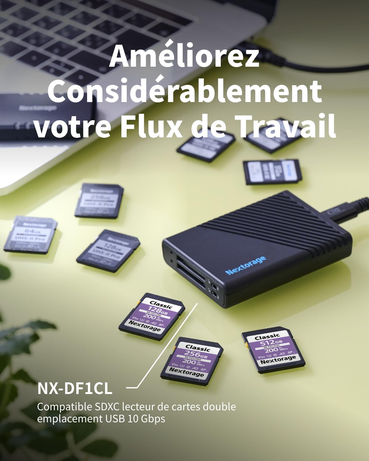 Nextorage Marque Japonaise Carte SD UHS-II 256Go SDXC V60 Vitesse de Lecture maximale 280MB/s Vitesse d'écriture maximale 170MB/s Enregistrement 4K NX-F2SE256G Carte mémoire
