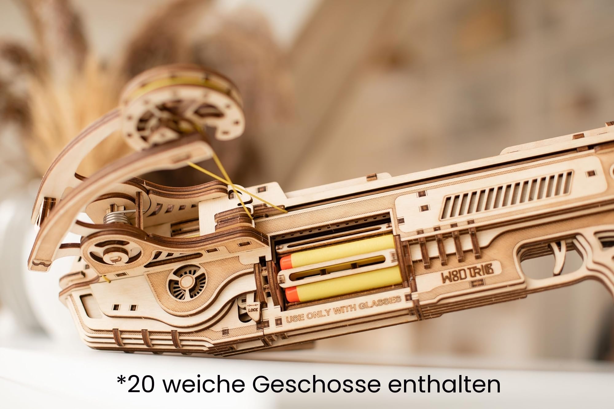 Wood Trick Bullet Boltcaster Armbrust 3D Holzpuzzles für Erwachsene zum Bauen - Schießt bis zu 9,8 m - Holzmodelle Engineering DIY Projekt Mechanische 3D Puzzles Modellbausätze für Erwachsene