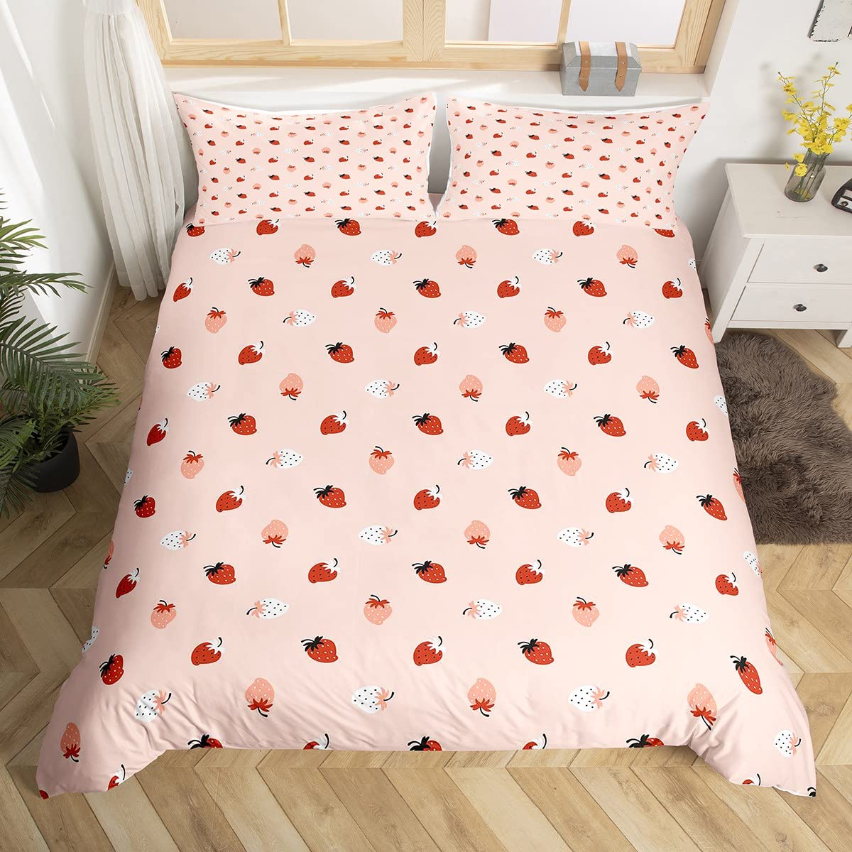 Housse de couette pour tout-petits motif fruits mignon en parure de lit 3 pi