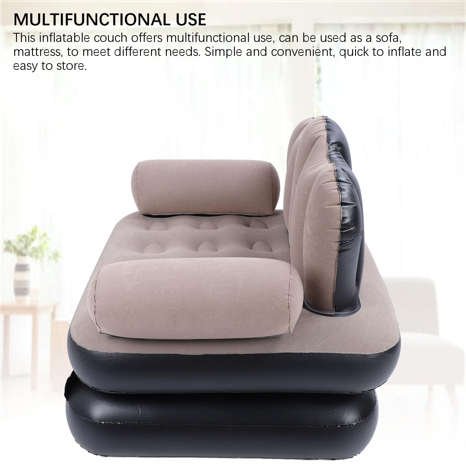 Inflatable Couch For Camping PRUJOY , Double Foldable Chair 2 In 1 ...