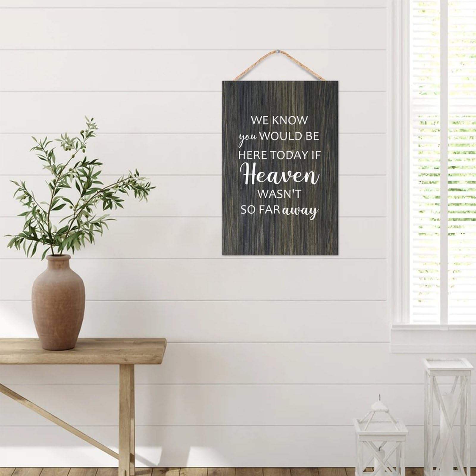 Andaz Press Cartello Commemorativo In Acrilico Trasparente 19x28 Cm - Scritta "We Know You'd Be Here Today If Heaven Wasn't So Far Away"