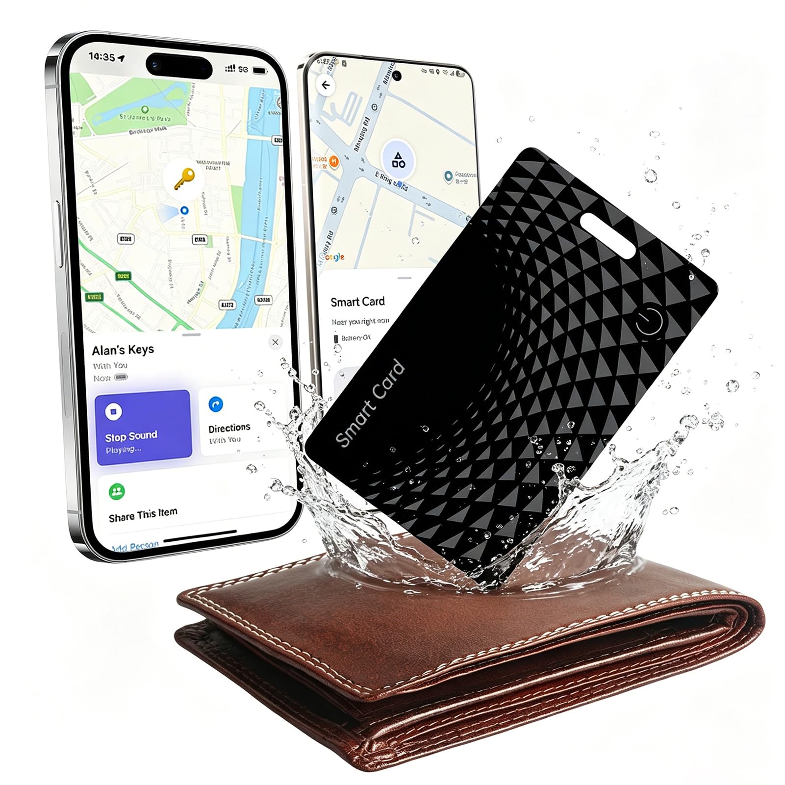 Ultra Slim Wallet Tracker Card, Works with iOS & Android, IP68, 120dB Alarm | Apple MFi Certified for Apple Find My & Google Find Hub - wireless charging, waterproof for keys, passport & luggage-image-43