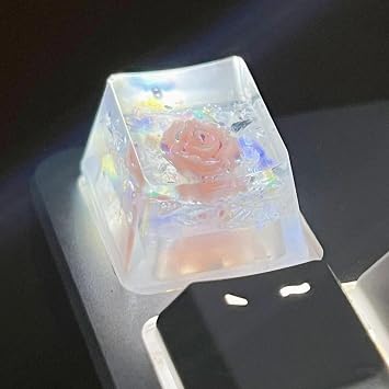 Backlit Resin Keycaps R4 Tab Eternal Flower Shine Through RGB Crafted