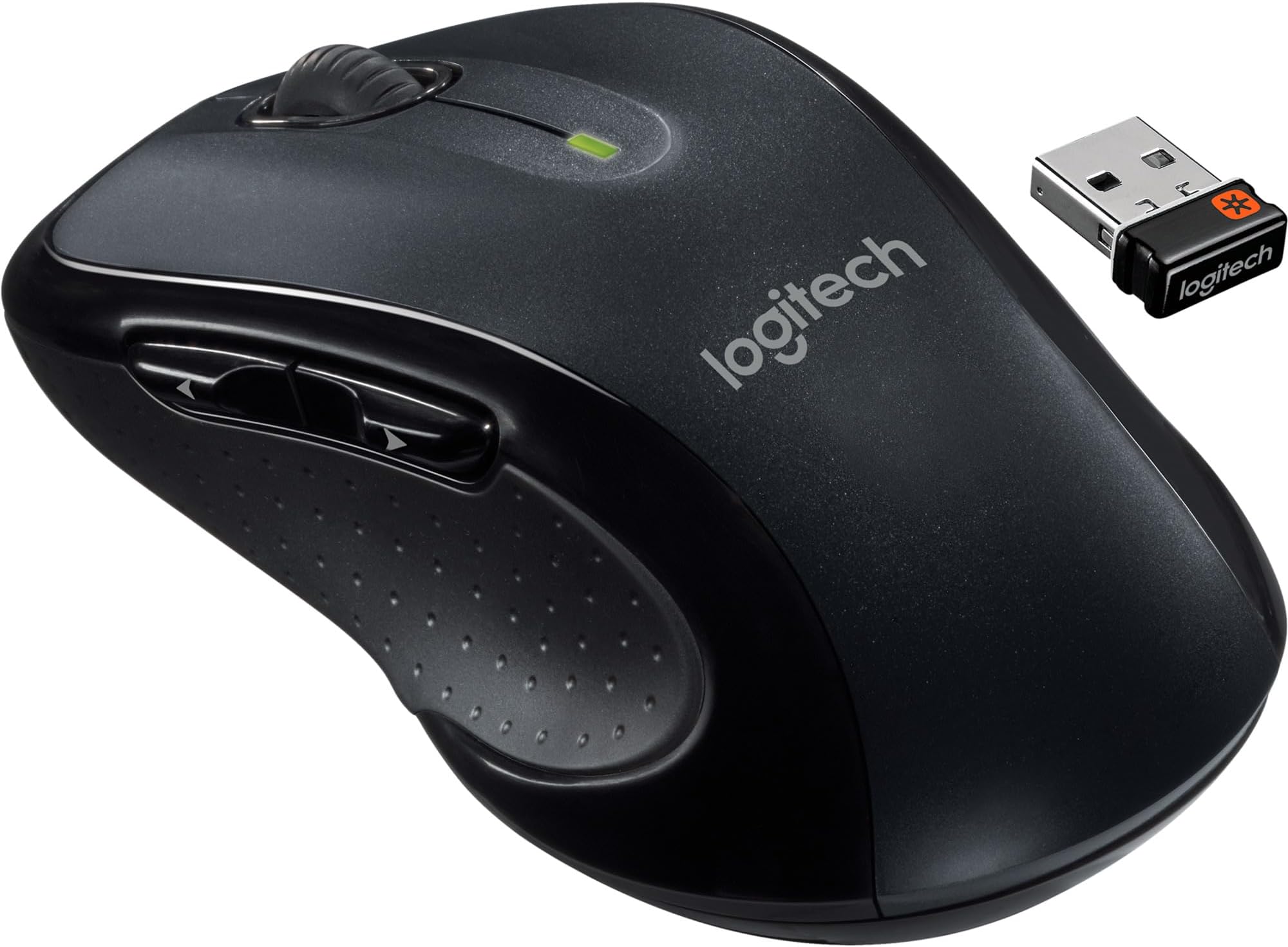 Logitech M510 Kabellose Maus, 2.4 GHz Verbindung via Unifying USB-Empfänger, 1000 DPI Laser-Sensor, 24-Monate Akkulaufzeit, 7 Tasten, PC/Mac/Chromebook - Schwarz