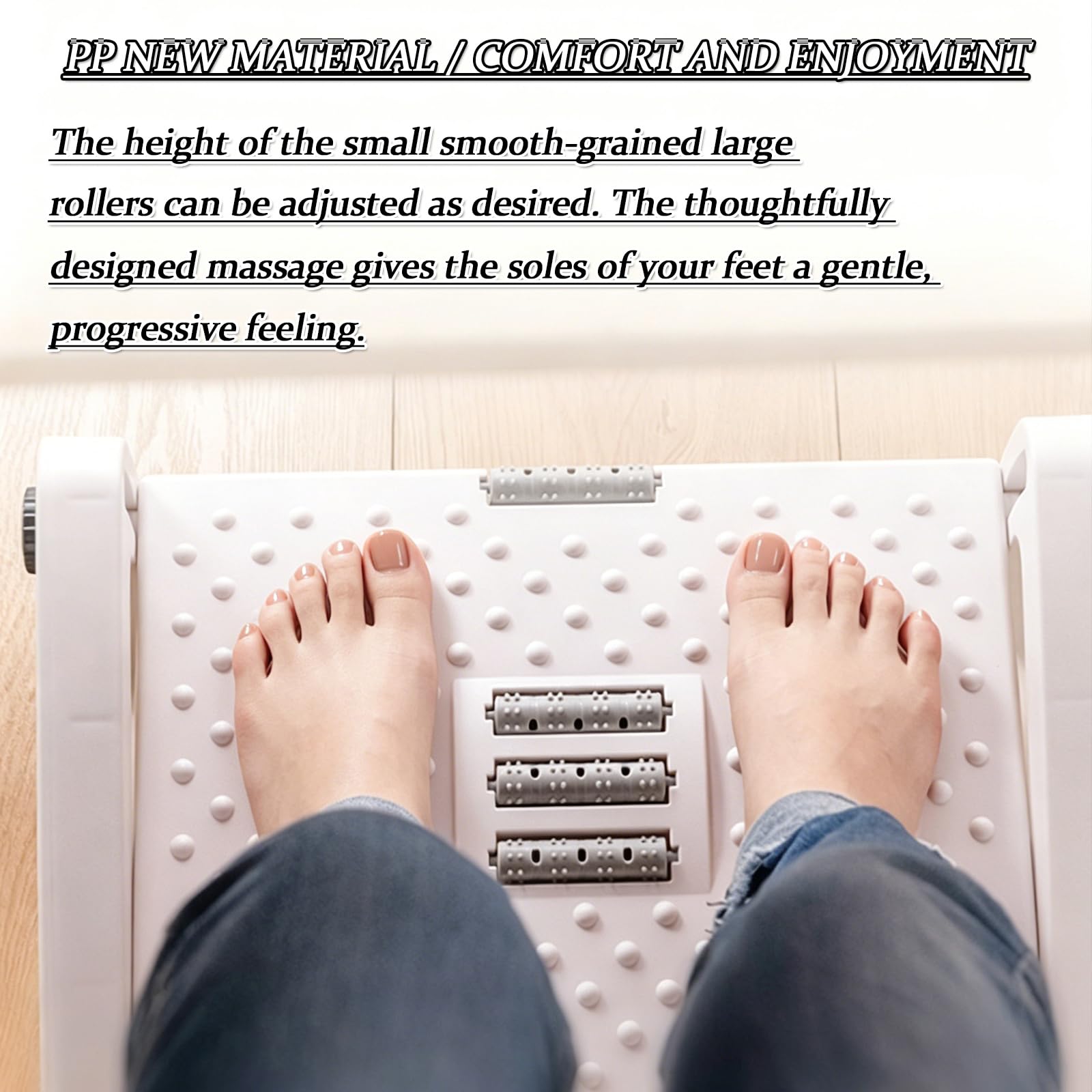 Poggiapiedi Ergonomico per Ufficio, Poggiapiedi con Funzione Massaggio | Migliora la Postura e la Circolazione, Poggiapiedi con Funzione Massaggio, 6 Regolabili e funzione di massaggio