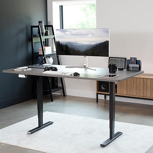 Vista 26 de VIVO DESK-TOP72-36B - Mesa universal de 71 x 36 pulgadas para marcos de escritorio estándar y sentados a pie, altura ajustable, escritorio negro