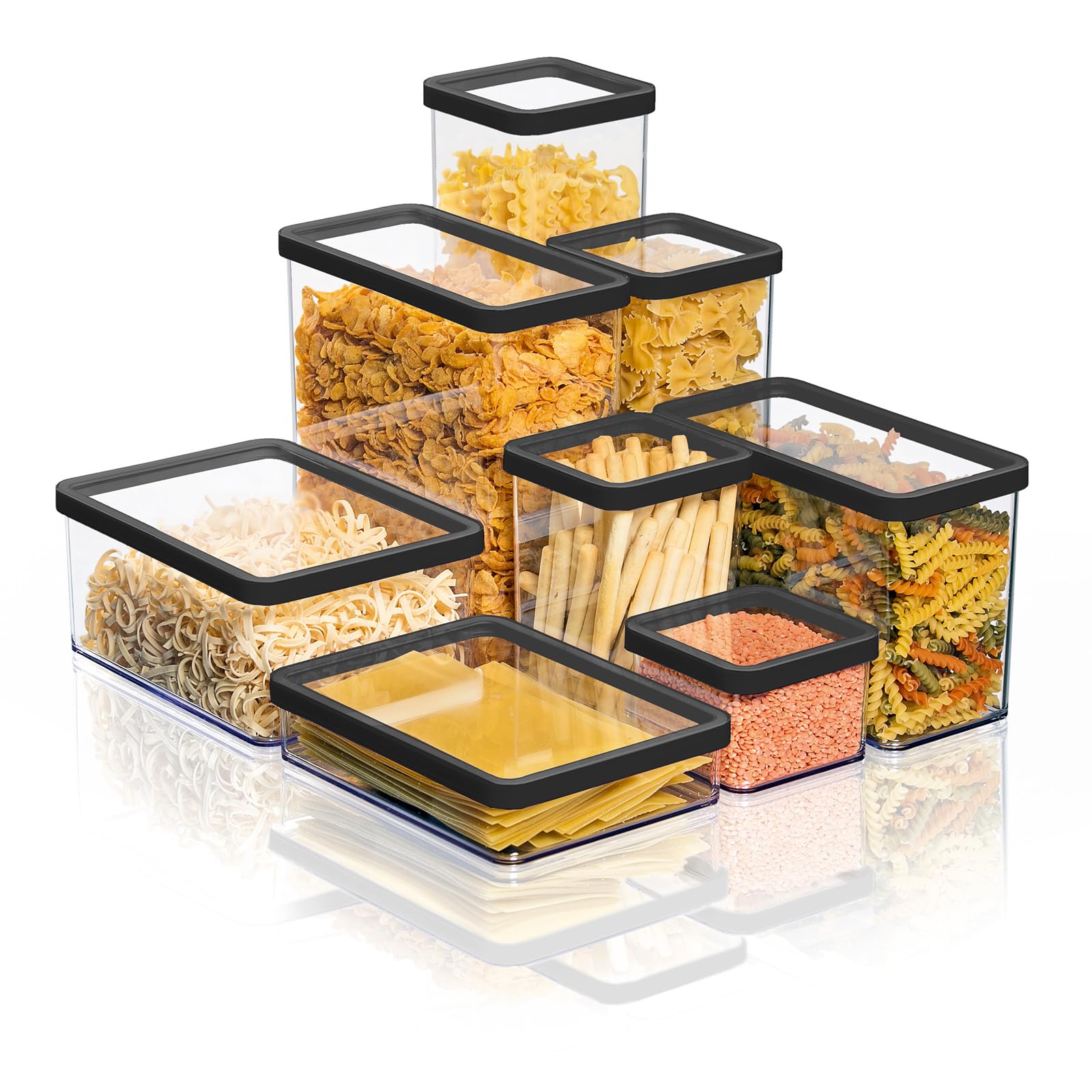 Rotho Loft Set Di 3 Contenitori In Plastica Trasparenti - 3.2 Litri, Senza BPA, Lavabili In Lavastoviglie E Congelatore, Per Alimenti, Pasta, Snack - 3