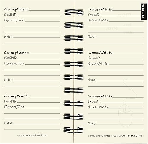 Miniatura 6 de Write it Down series by Journals Unlimited, cuentas en línea, diario My Password Journal, tamaño mini, 3 x 5.5 pulgadas, tapa dura kraft, fabricado