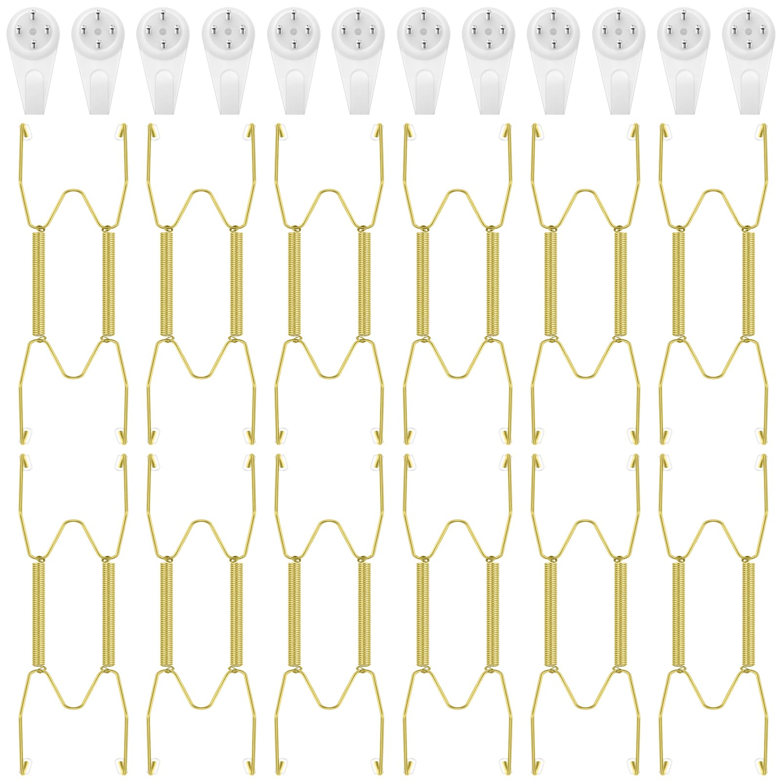 Hotop 12 Pcs Wall Plate Hangers Wire Invisible,4-5 Inch,Gold