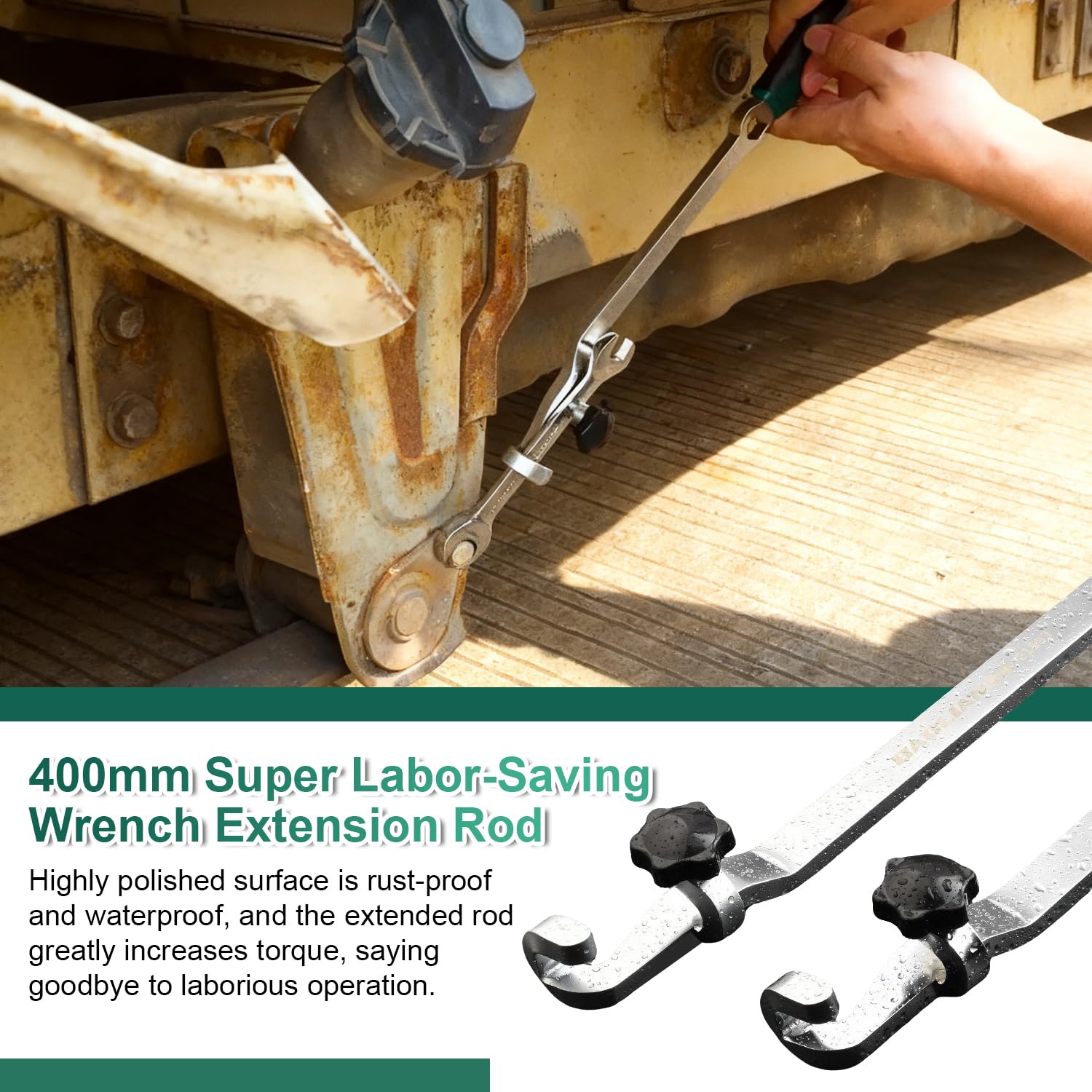 40cm Barra extensora para Llaves de Carraca Llave de Extensión Compensada Wrench Extender profesional para llaves Wrench Extension compatible con Llave Carraca para el mantenimiento automotriz