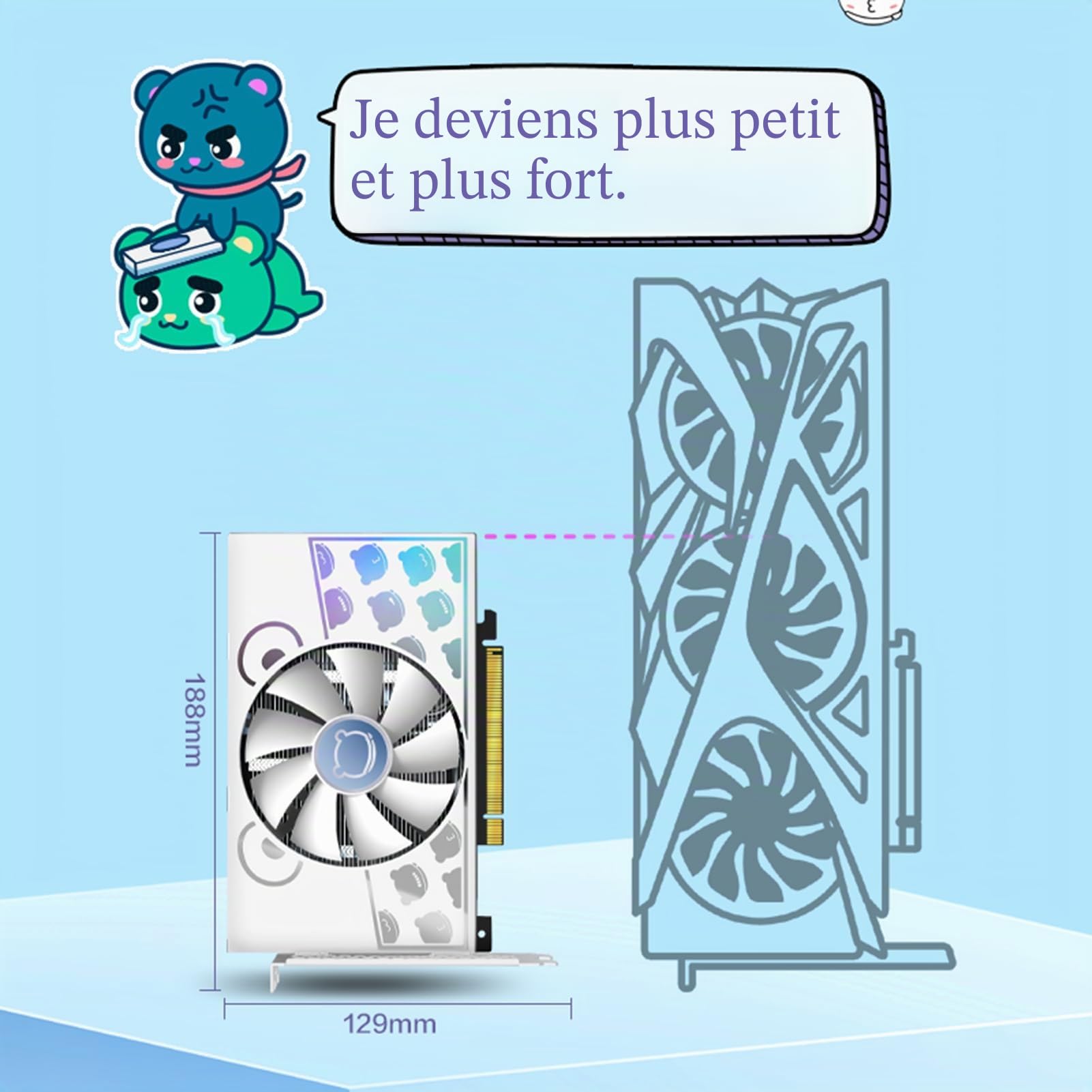 Jemora Carte Graphique RTX4060 8G GDDR6 Compatible avec Les Petits boîtiers d'ordinateur Cartes Graphiques d'ordinateur Carte Graphique pour PC de Jeu Conception Unique Matériaux de