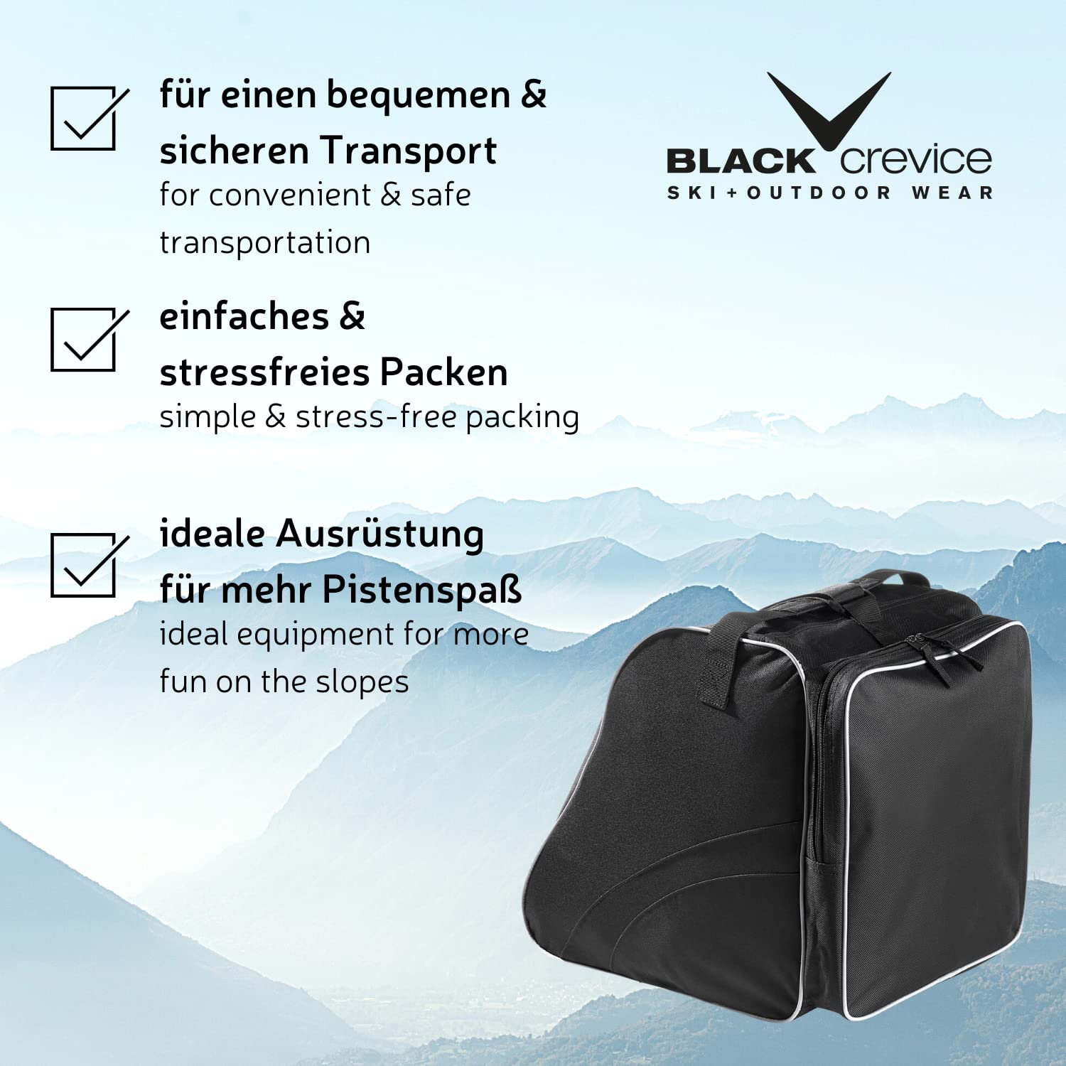 Black Crevice Skistiefeltasche Sac à Chaussures de Ski Mixte