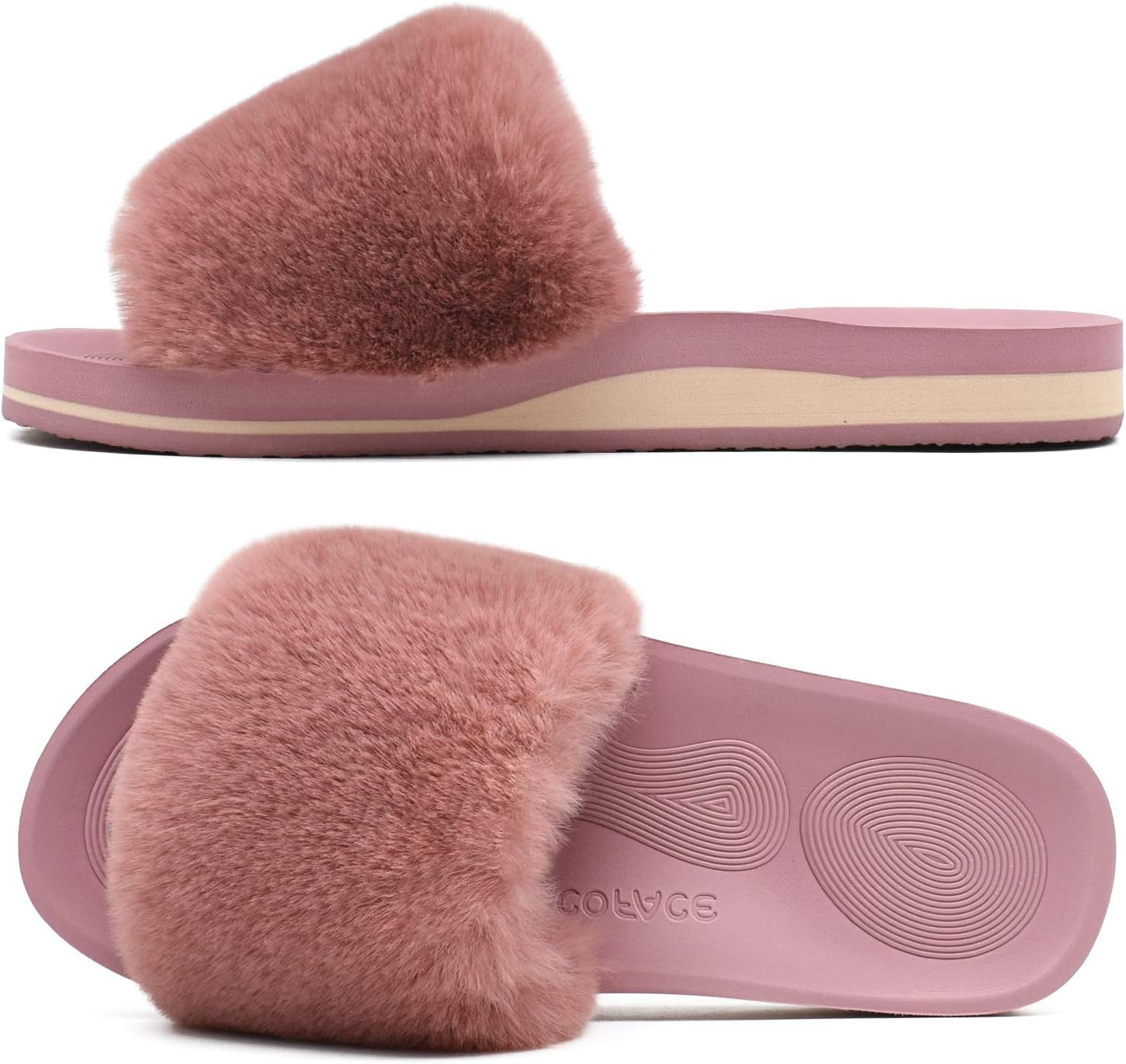 Womens Slippers with Arch Support Comfy Open Toe Fuzzy Woman House Shoes Plantar Fasciitis Orthotic Ladies Slippers Indoor