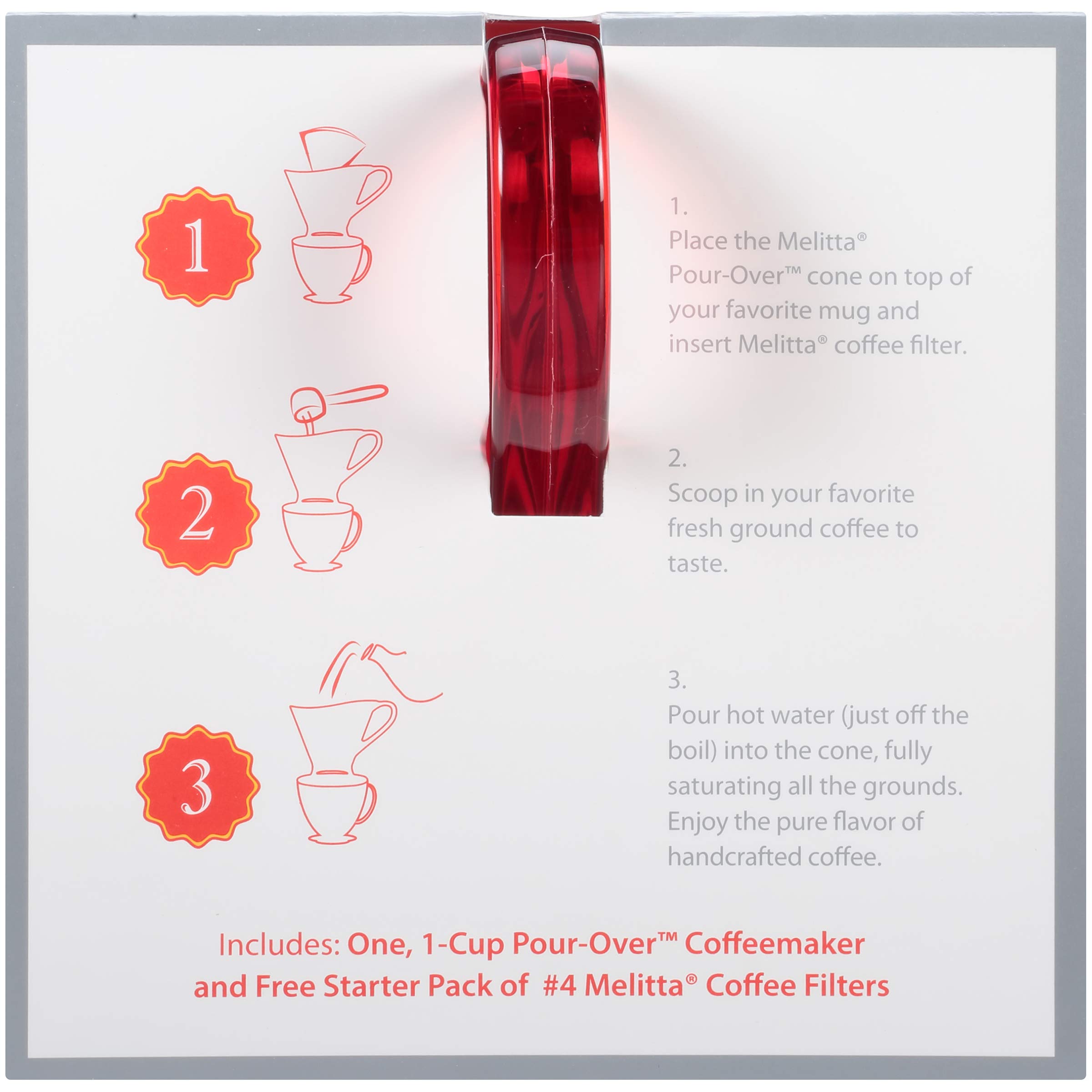 Melitta Signature Series - Cafetera de 1 taza, color rojo Tritan