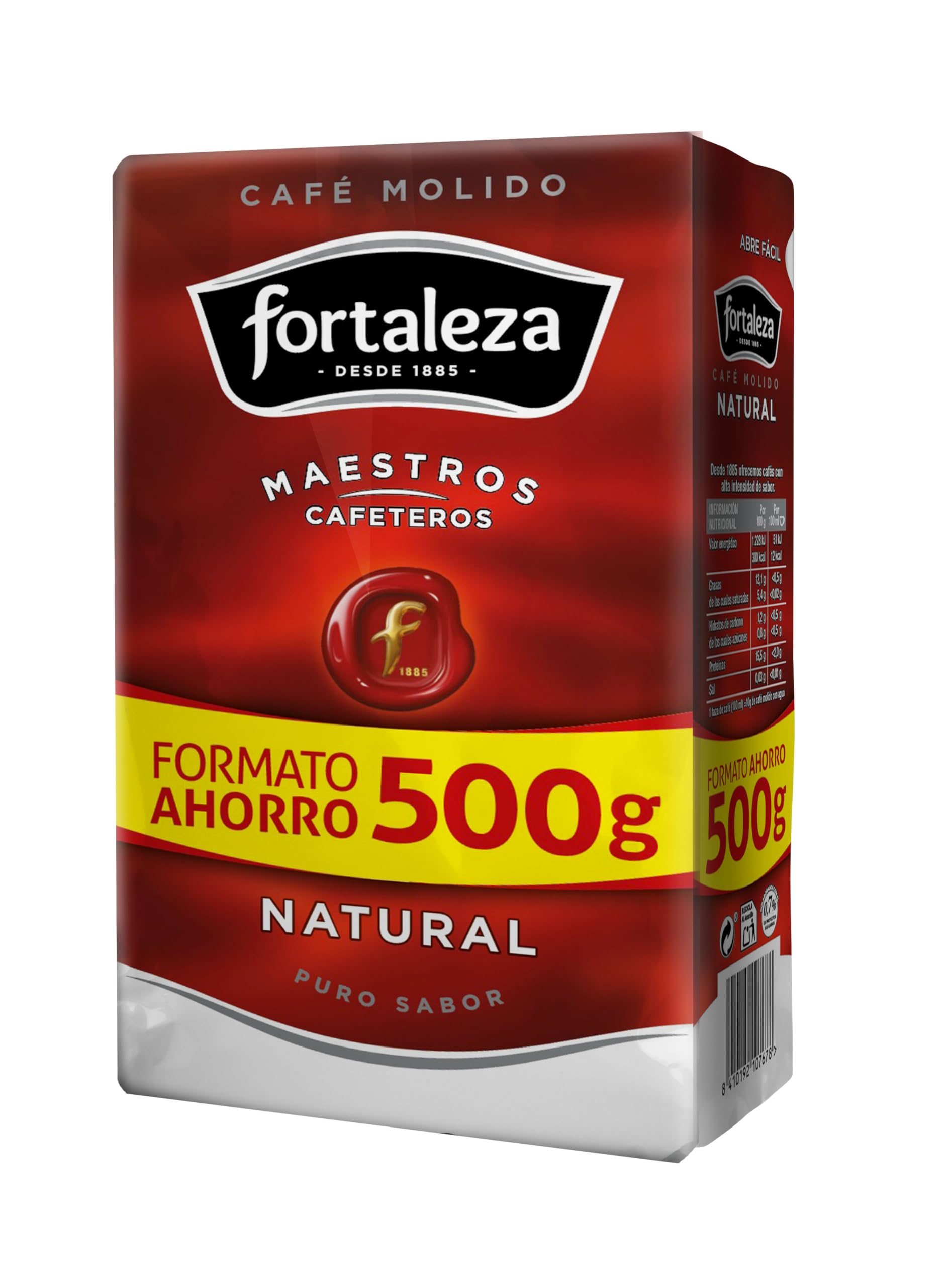 CAFÉ FORTALEZA Café Molido Natural Arábica con Sabor Suave y Matices Herbales - Pack 500g x 6 Total 3kg - Café Molido Filtro Émbolo Express Intensidad 8/12 - Café Diario Elegante y Equilibrado