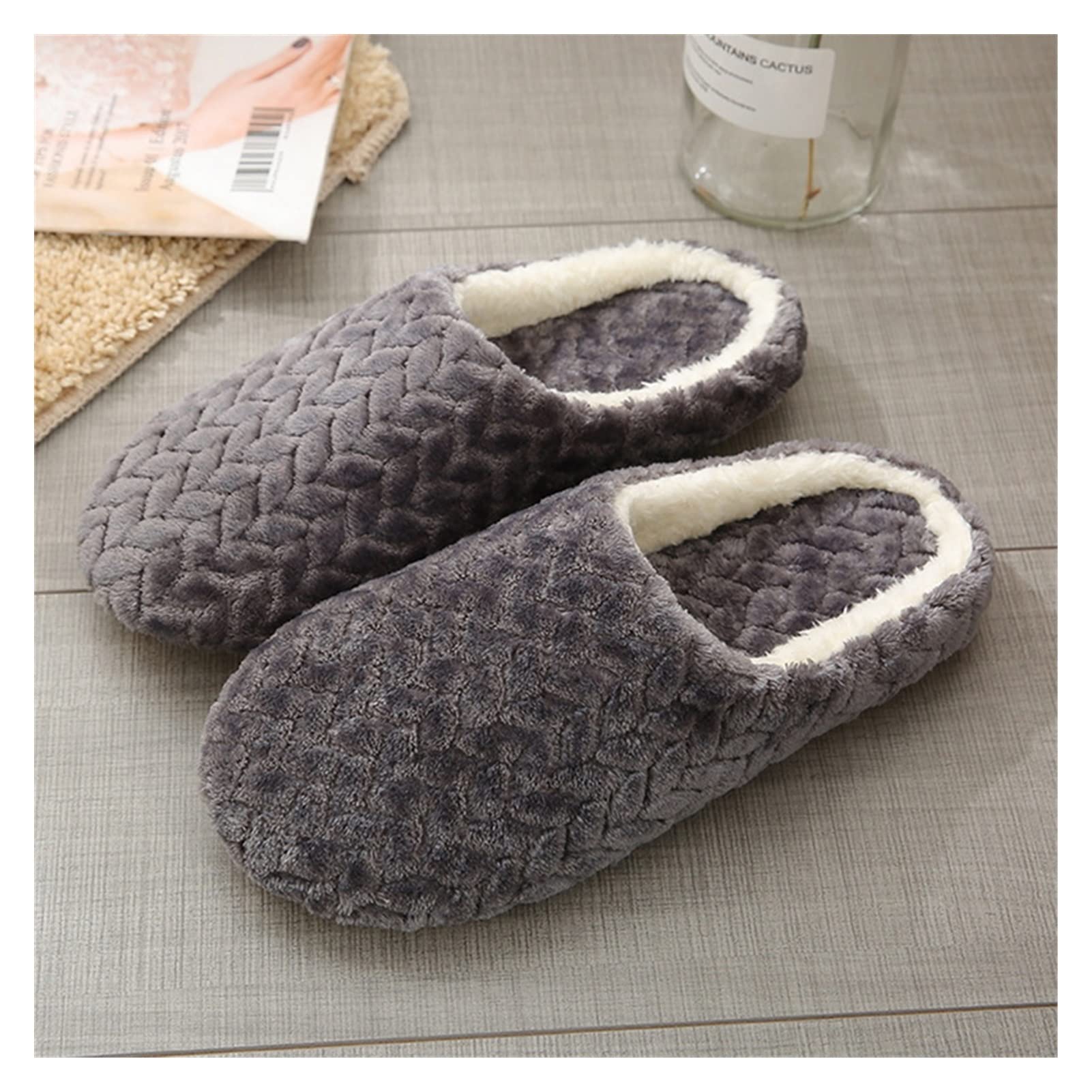Pantofole Da Donna In Cotone E Peluche, Calde E Morbide, Suola TPR, Scarpe Da Interno Comode E Alla Moda