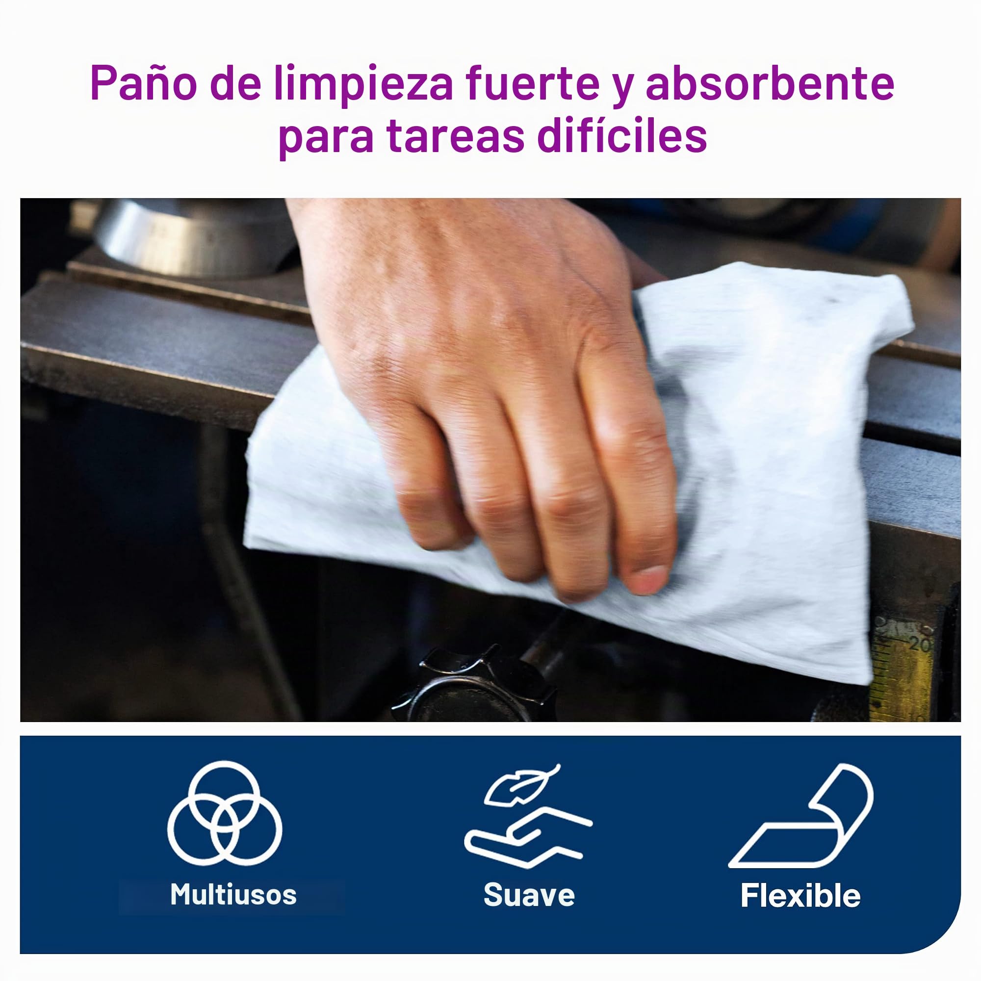 Tork 510237 Paño de limpieza Premium / 1 capa/Papel multiuso compatible con los sistemas W1, W2 y W3 / 1 bobina x 152 m de largo/color azul