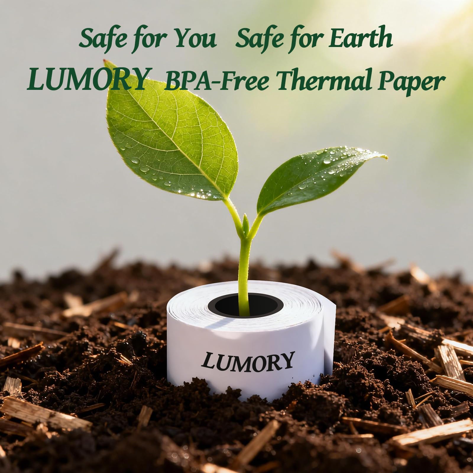 TUXIYA Thermopapier-Rollen, 12 Rollen Thermodruckerpapier, BPA-freie Thermopapierrollen, passend für alle 58 mm Thermo-POS-Drucker, hochwertige Quittungspapierrollen, 6,4 x 15,7 m, 12 Rollen
