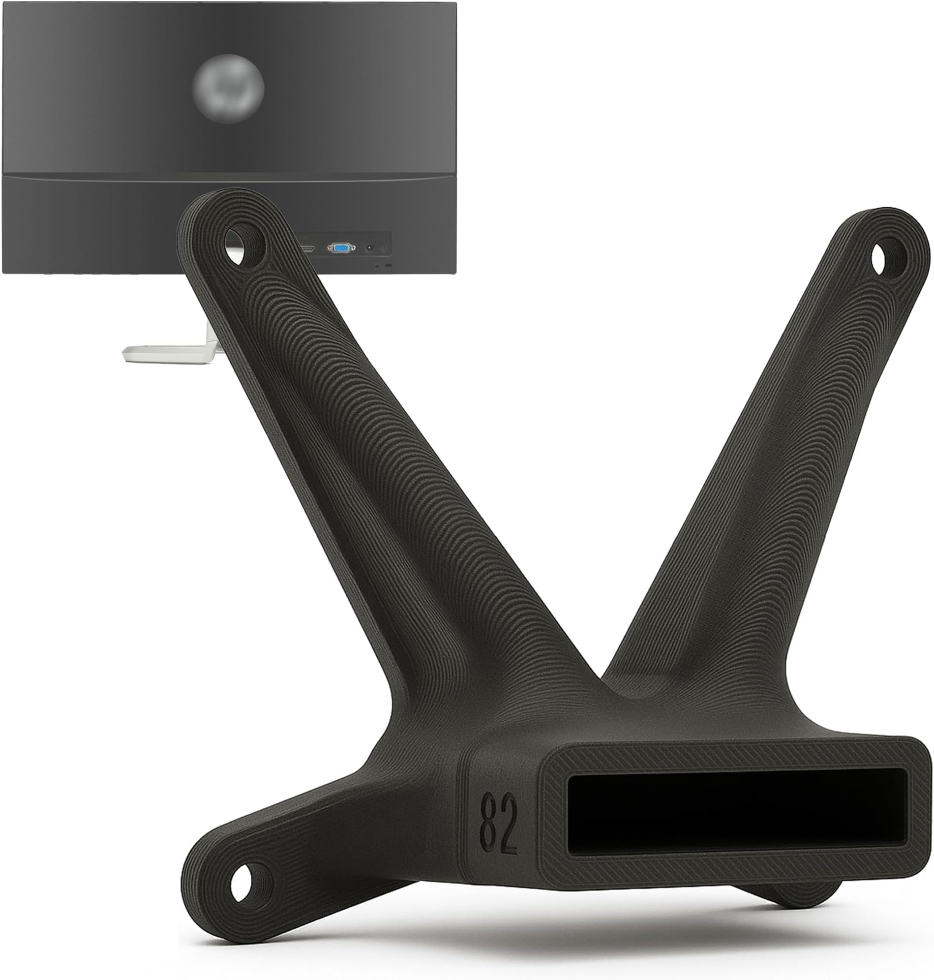 3IDEE VESA adapter compatible with HP monitor (22f, 22es, 22ea, 24f, 24fh, 24fw, 24es, 24er, 24ea, 27f, 27fh, 27fw, 27es, 27er, 27ea) - including screw set - 75x75 mm (Black) - 1-Pack