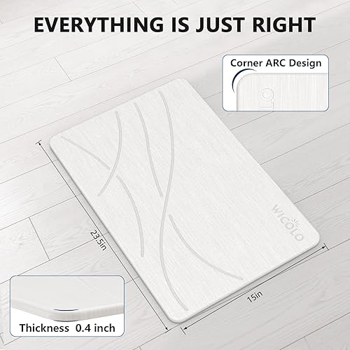 Miniatura 6 de WICOLO Tapete de baño de piedra tapete de ducha de tierra de diatomeas antideslizante elimina al instante el secado rápido tapete de baño natural