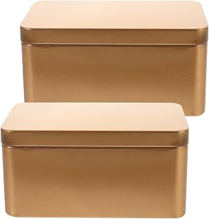 ABOOFAN 2pcs Box Tea Storage Box Candies Retro Decor Wedding Decorations for Ceremony The Organizer Mini Candles Tea Canister Sundries Container Tinplate Tea Case Tea Storage Holder Round