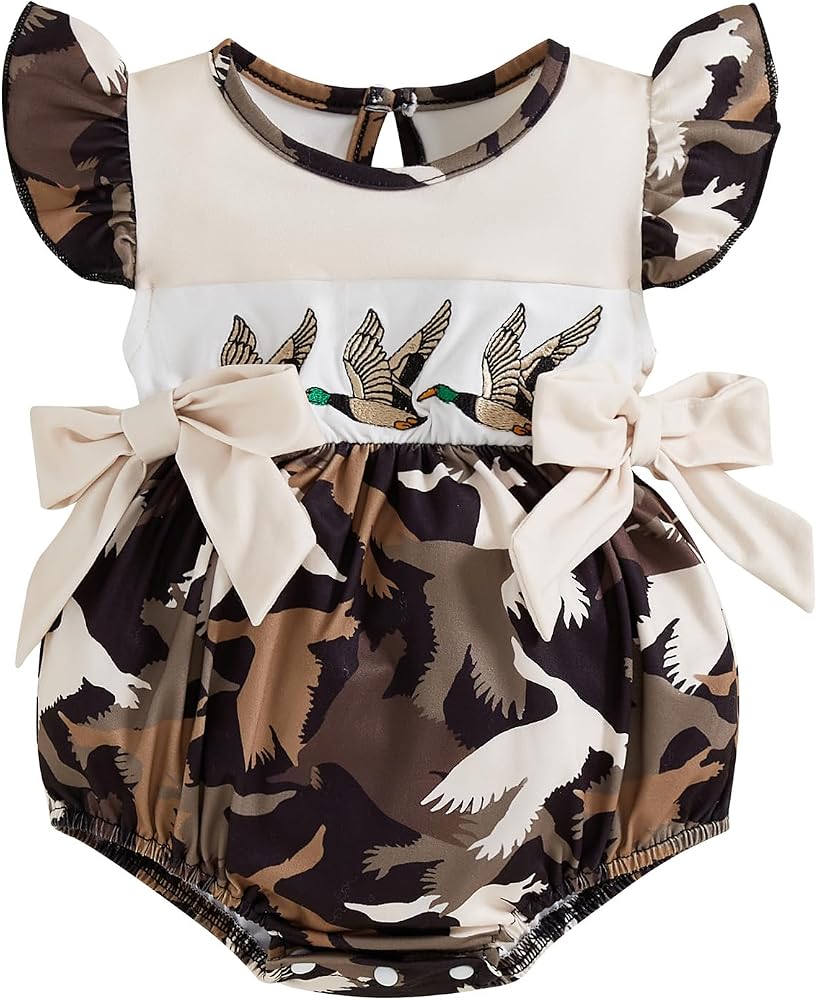 camo infant dress Big Dreamzzz Baby 2-piece Layette Set Marine Infant Ruffle Dress Infant & Toddler Clothing |