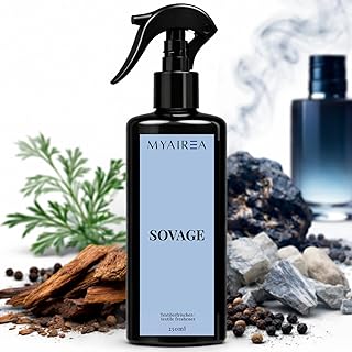 Textilerfrischer Spray Sovage 250 ml - Geruchsneutralisierer inspiriert von edlem Parfumduft - Für Kleidung, Sofa, Vorhänge & Auto - Hochwertiges Duftspray gegen Gerüche