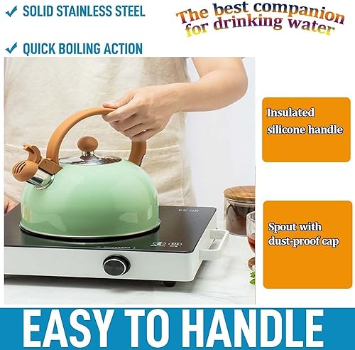 Miniatura 5 de Stove Top Kettle Tea Kettle Stovetop 2.5L Stovetop Whistling Kettle Stainless Steel Tea Kettle Hot Water Boiler Whistling Teapot Whistling Tea Kettle