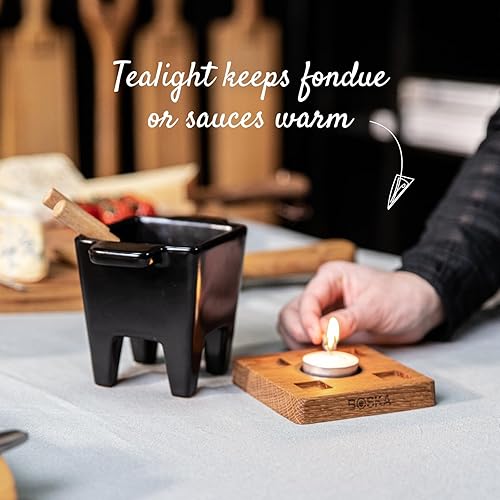 Miniatura 5 de Boska Tealight - Juego de fondue de tapas  Lo mejor para queso o chocolate  Apto para microondas olla caliente de cerámica  Artículos de registro de
