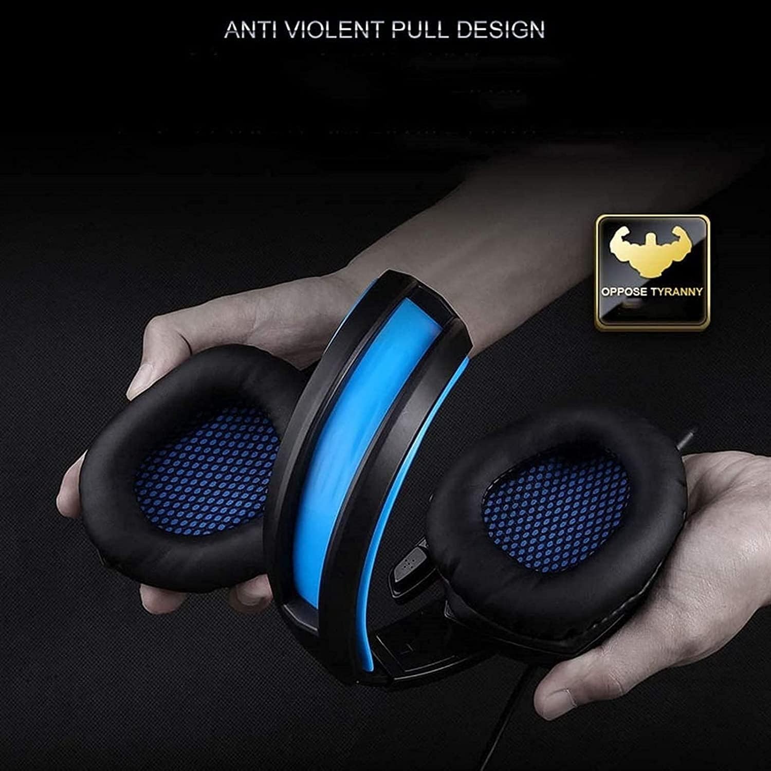 RajoNN Auriculares para Juegos, Auriculares supraaurales para Juegos con micrófono, Auriculares para Juegos de computadora montados en la Cabeza con micrófono, reducción de Ruido (Color: Azul)