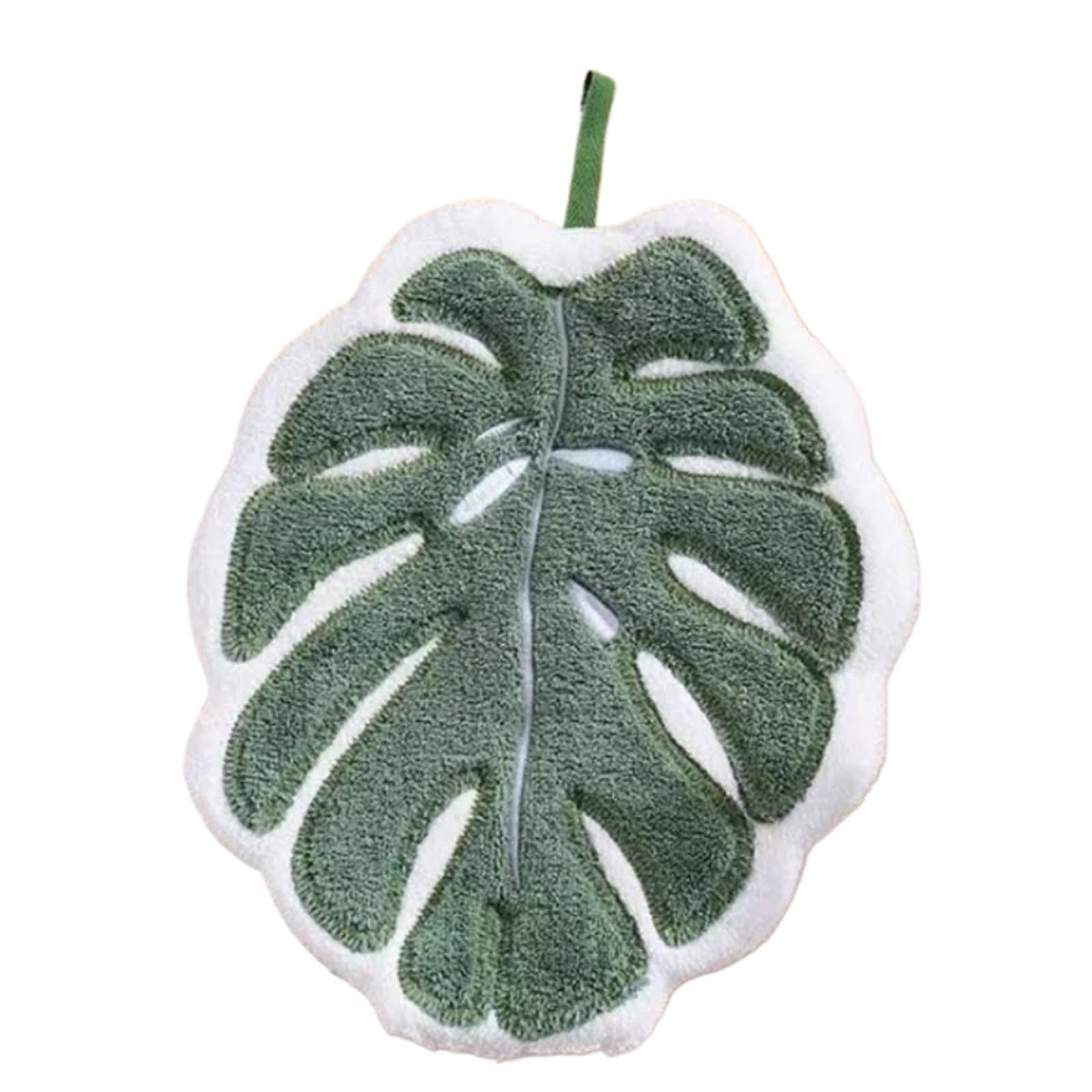 WSQHAO 4Pcs Leaf-Shaped Finger Towels Absorbent With Hanging Loop - Bath & Kitchen, Leaf Hand for Hand(Color2)