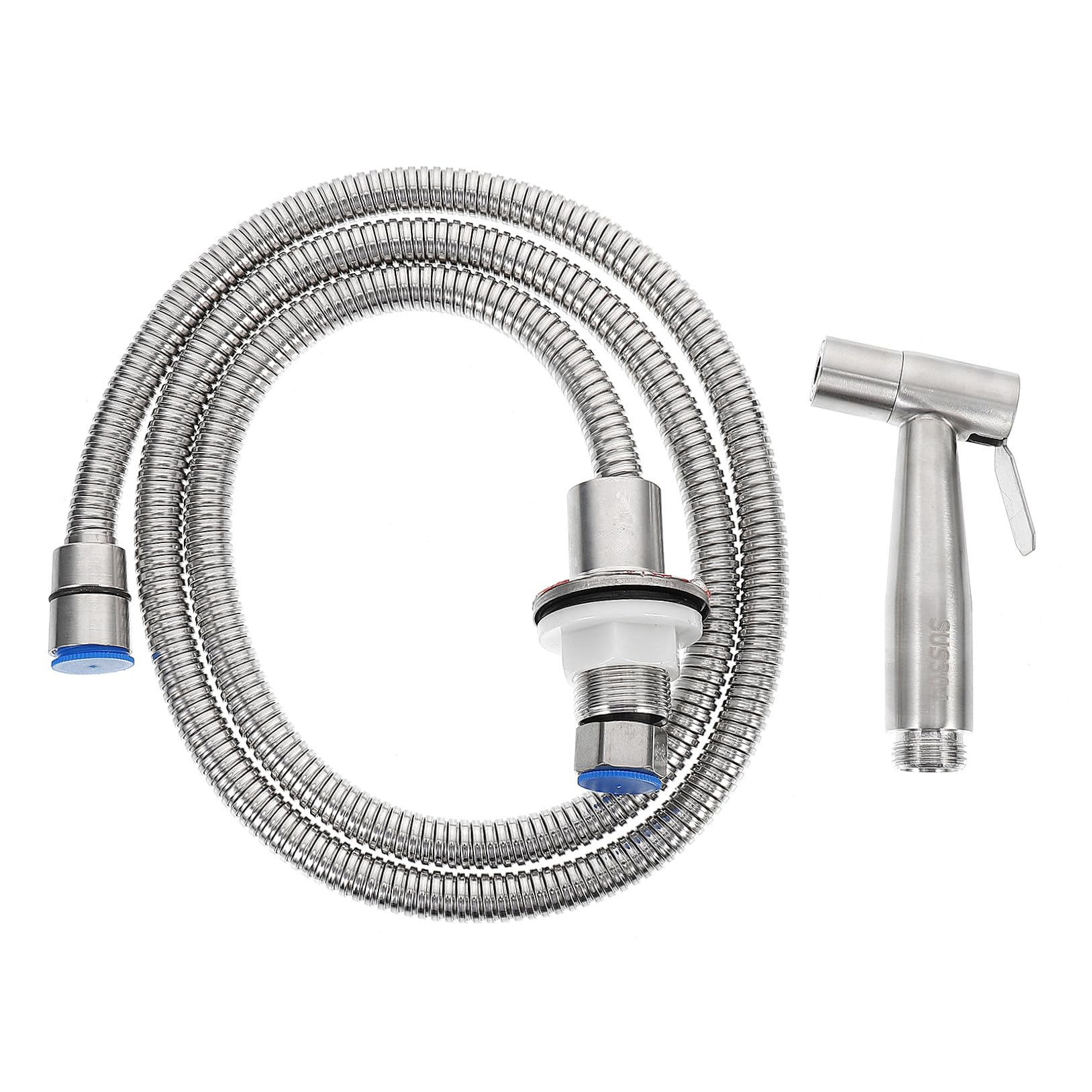 Douchette évier cuisine inox haute pression avec flexible et support de robinet