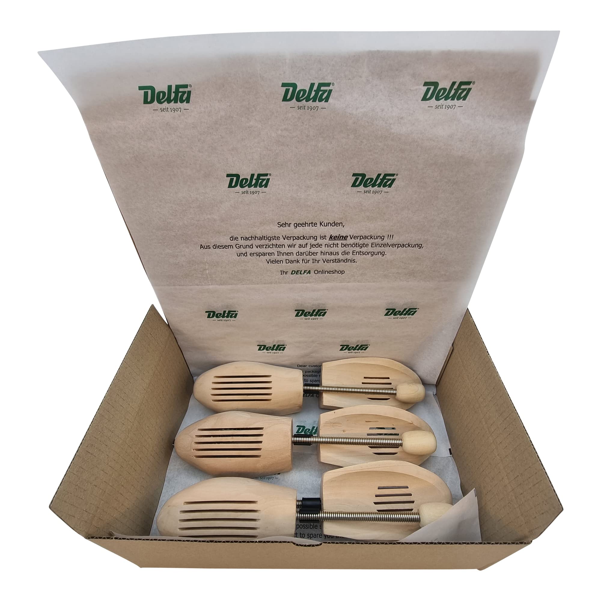 DELFA Juego de 3 Pares Horma de Zapatas de Madera de Abedul, Unisex Adulto
