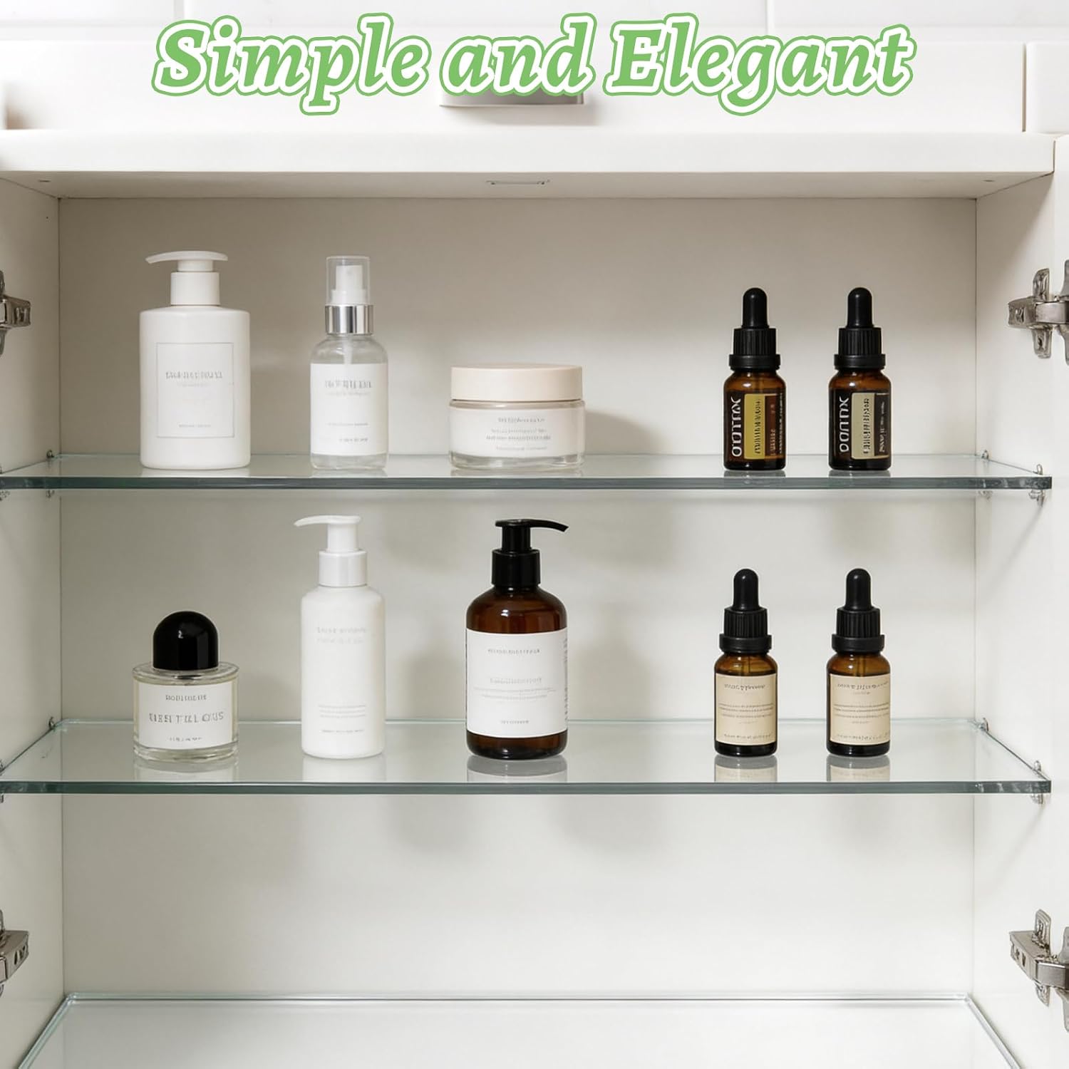 4PCS 13 Inch Medicine Cabinet Shelves, Acrylic Medicine Cabinet Shelf Replacement, Clear Plastic Board for Kitchen Living Room Bathroom Wall Mounted Shelves