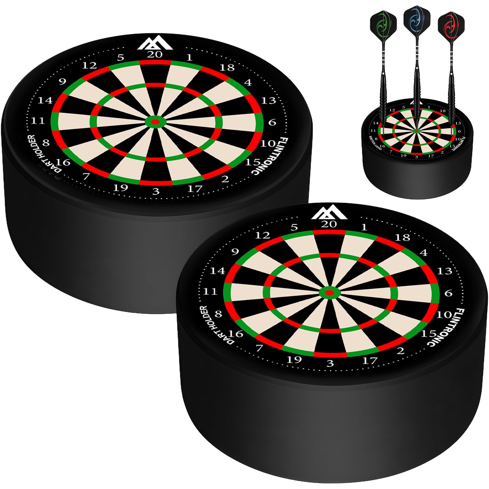 flintronic Dartpfeile Halterung, 2PCS Mini Zielscheibe, Mini Dart Dock Soft- & Steeltip Darts, Professionelles Dartscheibe Zubehör, Schwarz