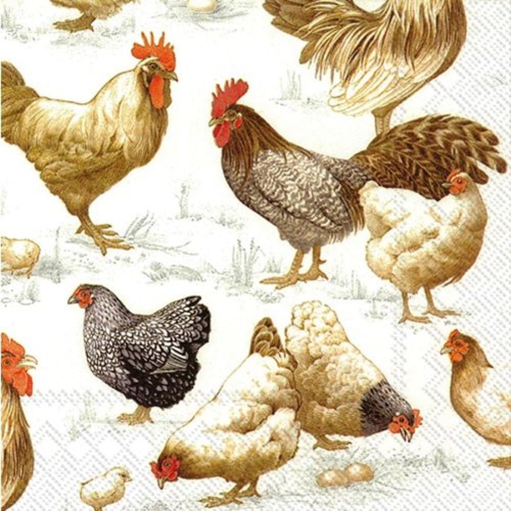 Emma Bridgewater Farmlife Cream Lunch Napkins X2 Multi Buy. Home & Kitchen