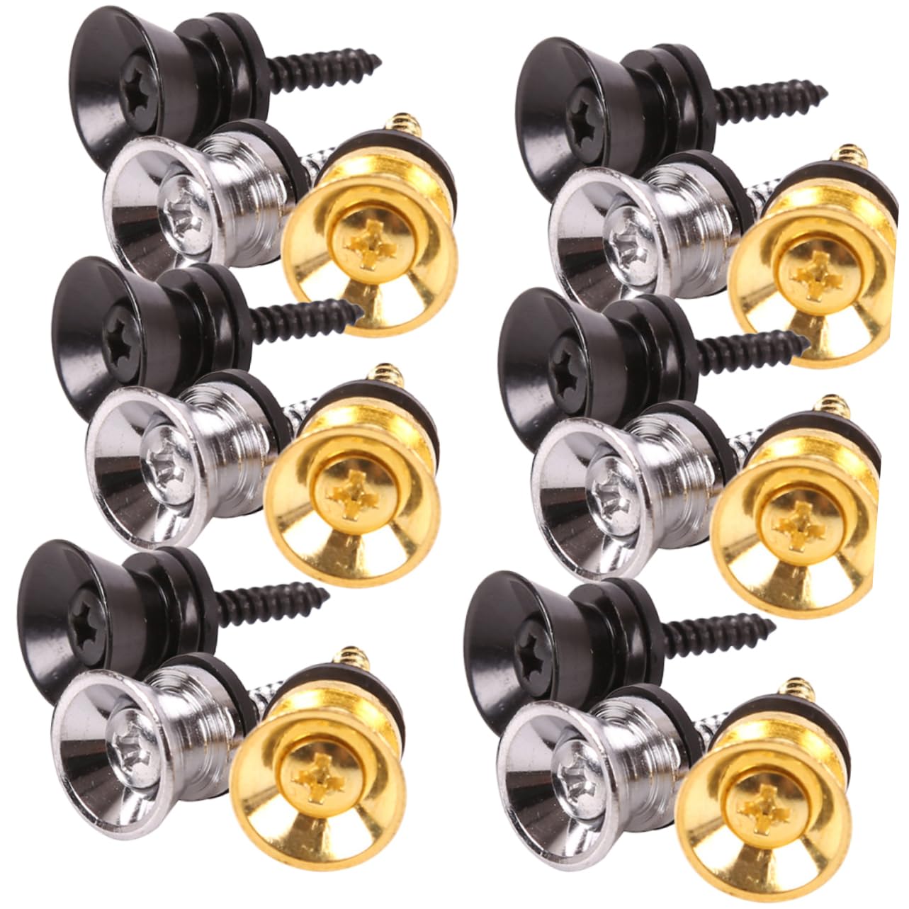 ERINGOGO 18pcs Metal Guitar End Pins Guitar Tail Pin Electric Guitar Accessories for Guitar Input Bass Guitar Parts Ukulele End Pin with Guitar Strap Locks Guitar Lock Pin Guitar Metal Pegs