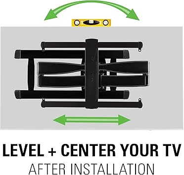 SANUS Full Motion TV Wall Mount for 42 to 90 TVs up to 125lbs Extend, Swivel, Tilting TV Mount - Easy 3 Step DIY Install w/ Included Hardware - Black Finish