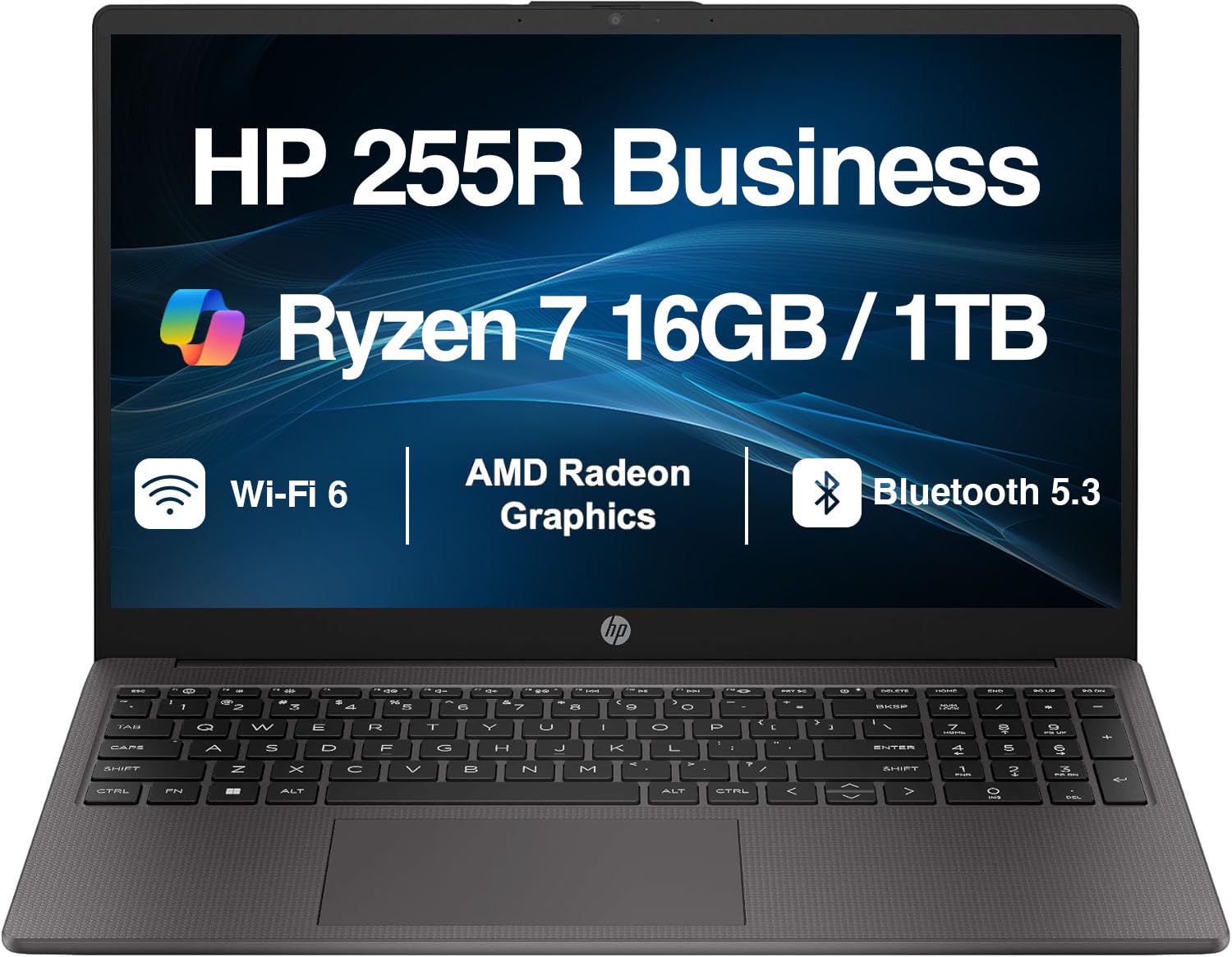 HP 255R G10 15.6" FHD Business Laptop, AMD Ryzen 7 7735U 16GB RAM 1TB SSD